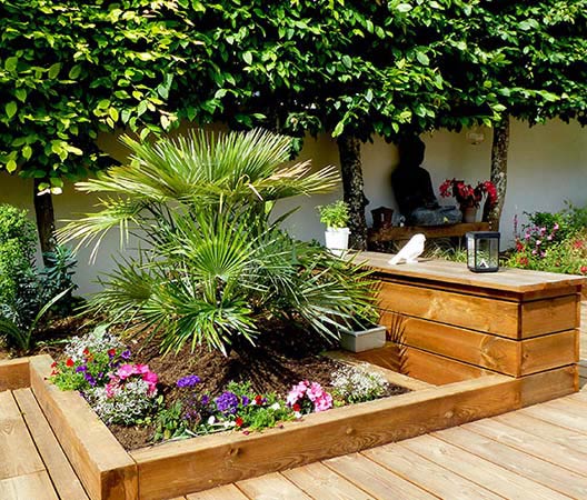 jardin avec terrasse en bois, photo 8