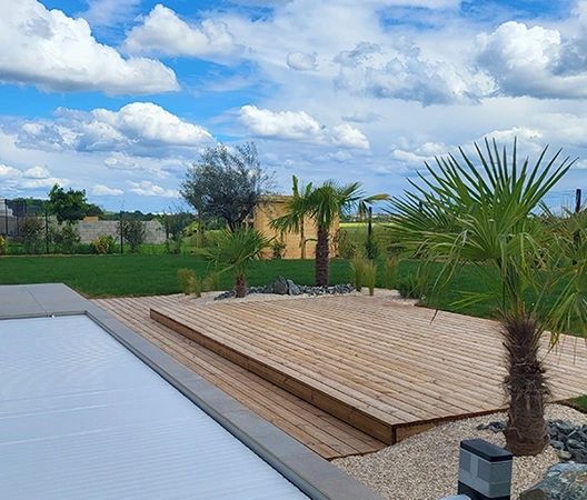 terrasse bois sur deux niveaux